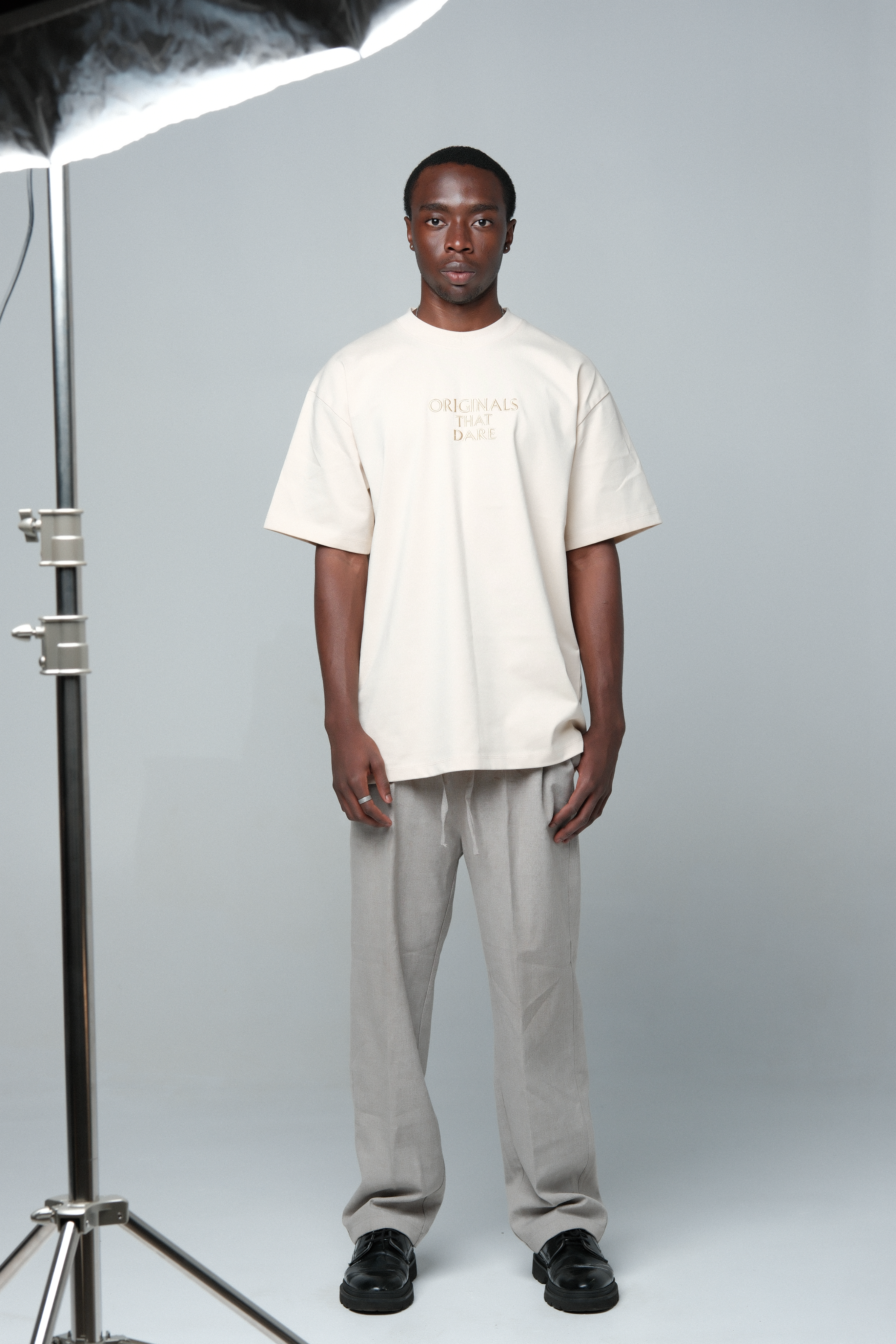 OTD Premium Embroidered Tee Beige