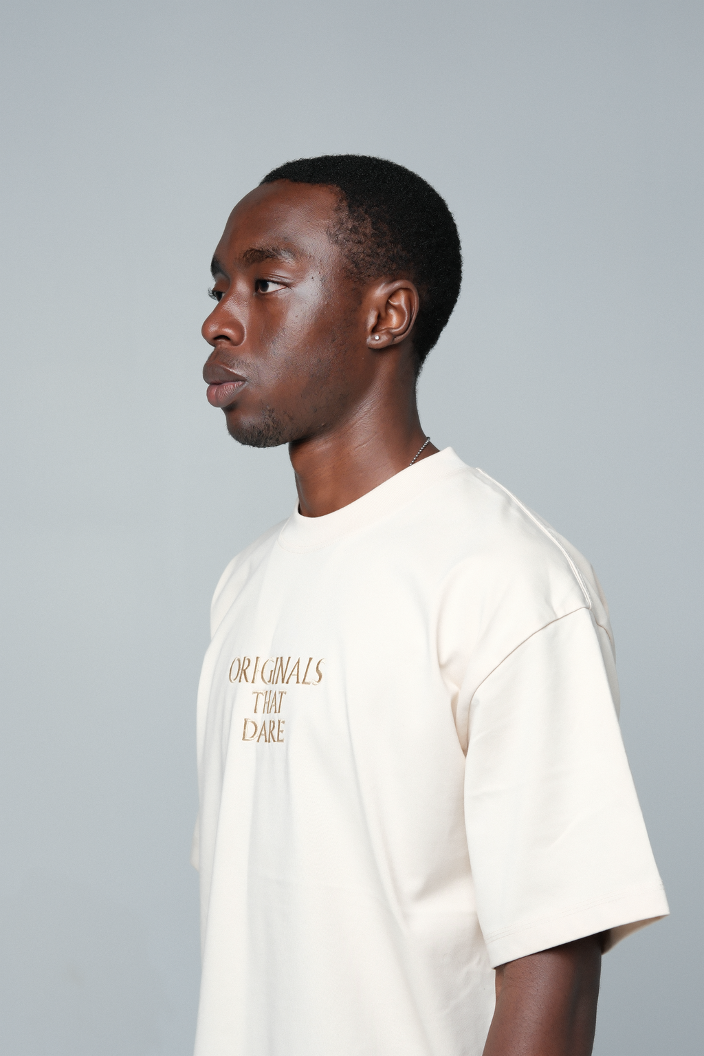 OTD Premium Embroidered Tee Beige