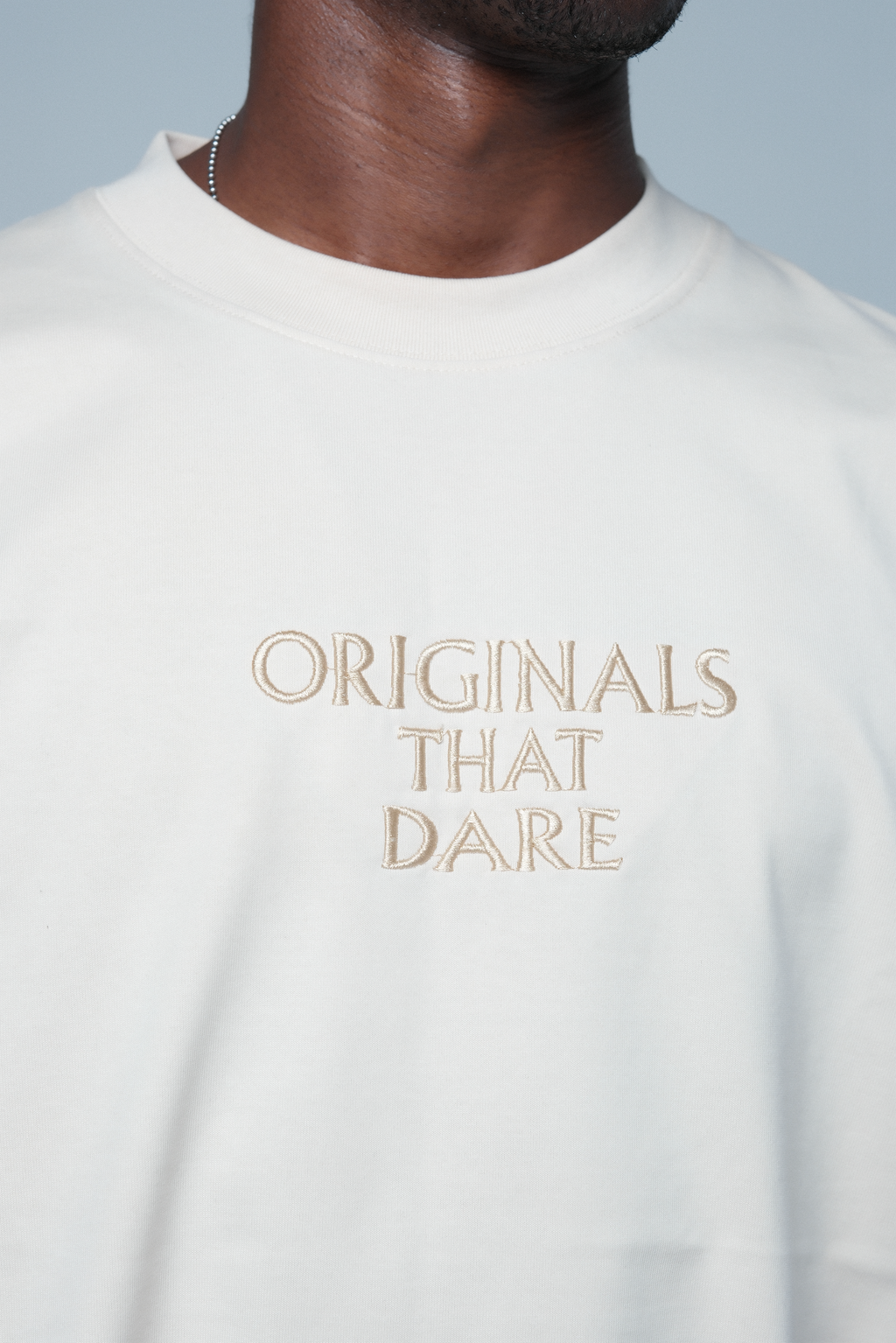 OTD Premium Embroidered Tee Beige