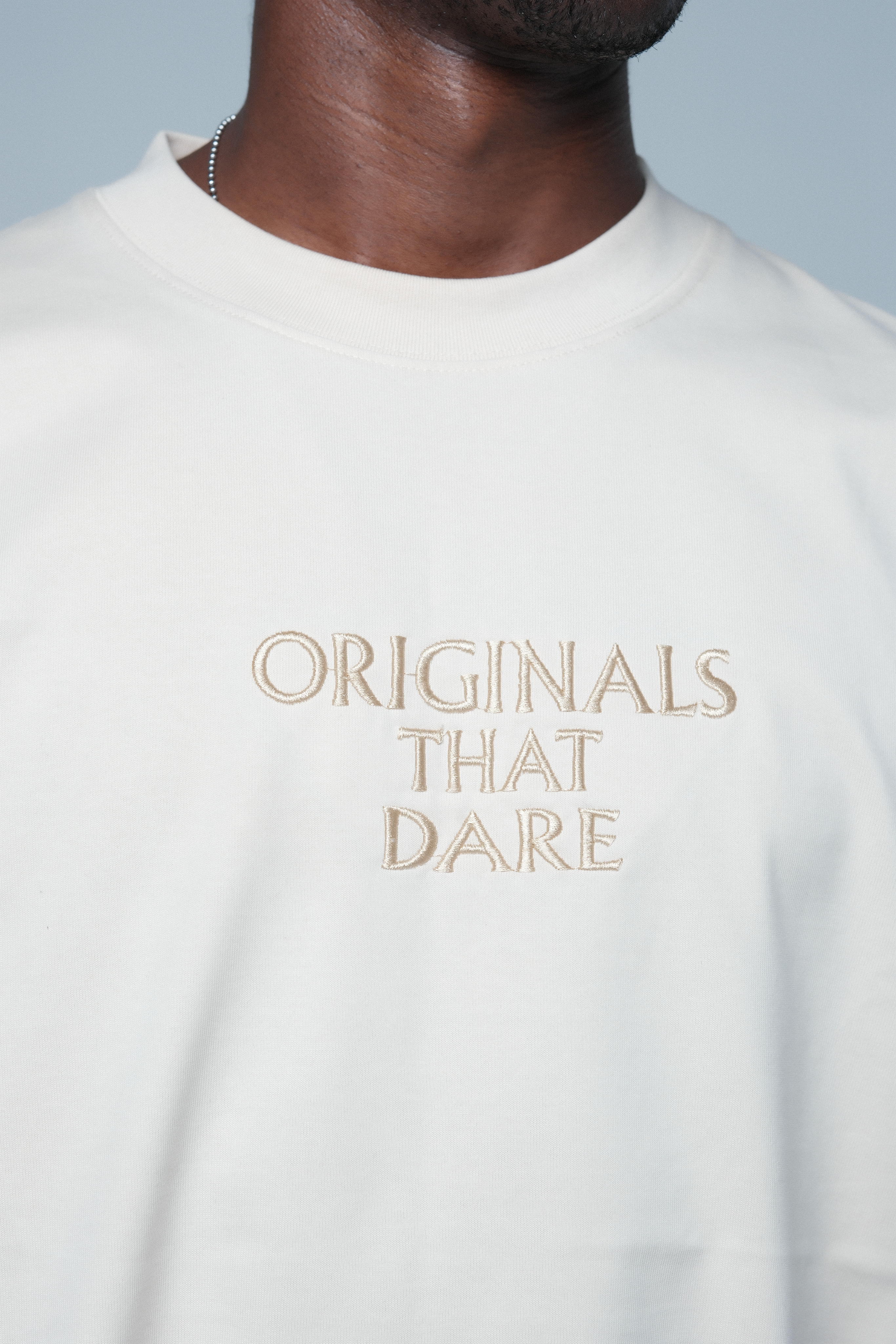 OTD Premium Embroidered Tee Beige