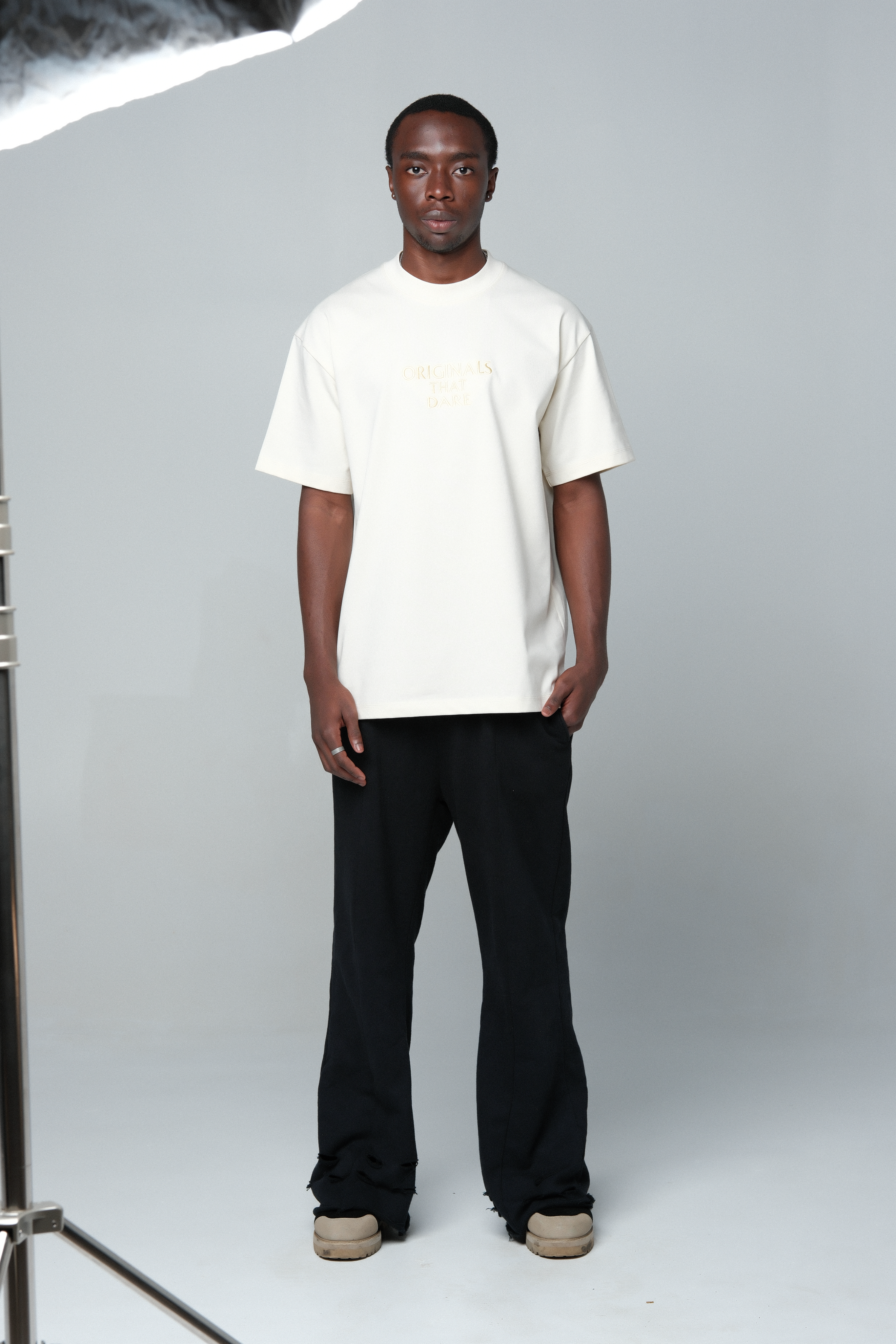 OTD Premium Embroidered Tee Beige