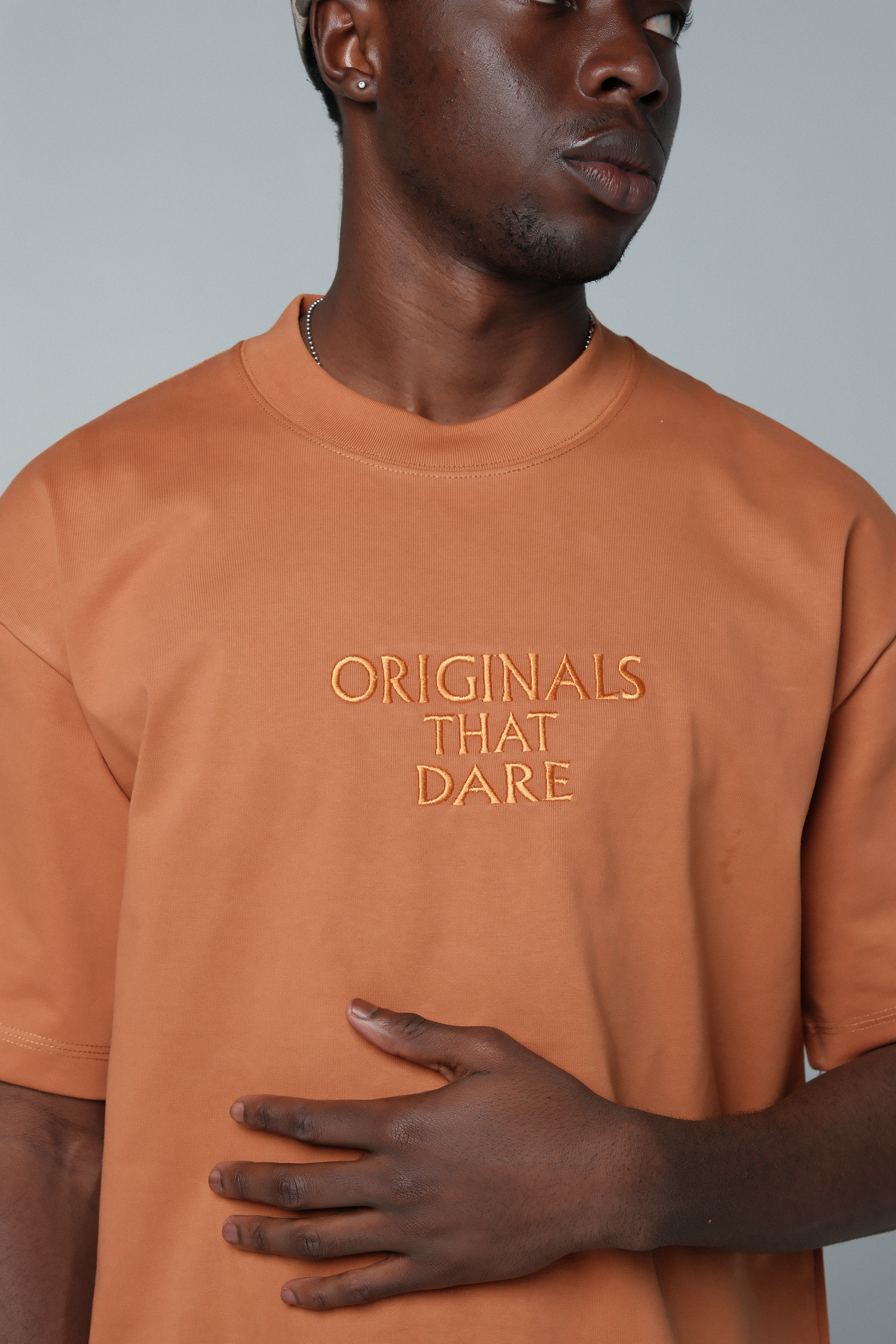 OTD Premium Embroidered Tee Brown